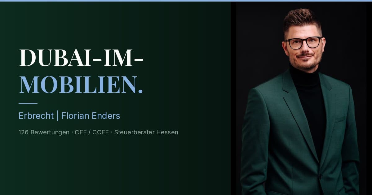 Florian Enders advises on Dubai real estate and DIFC Will for German investors