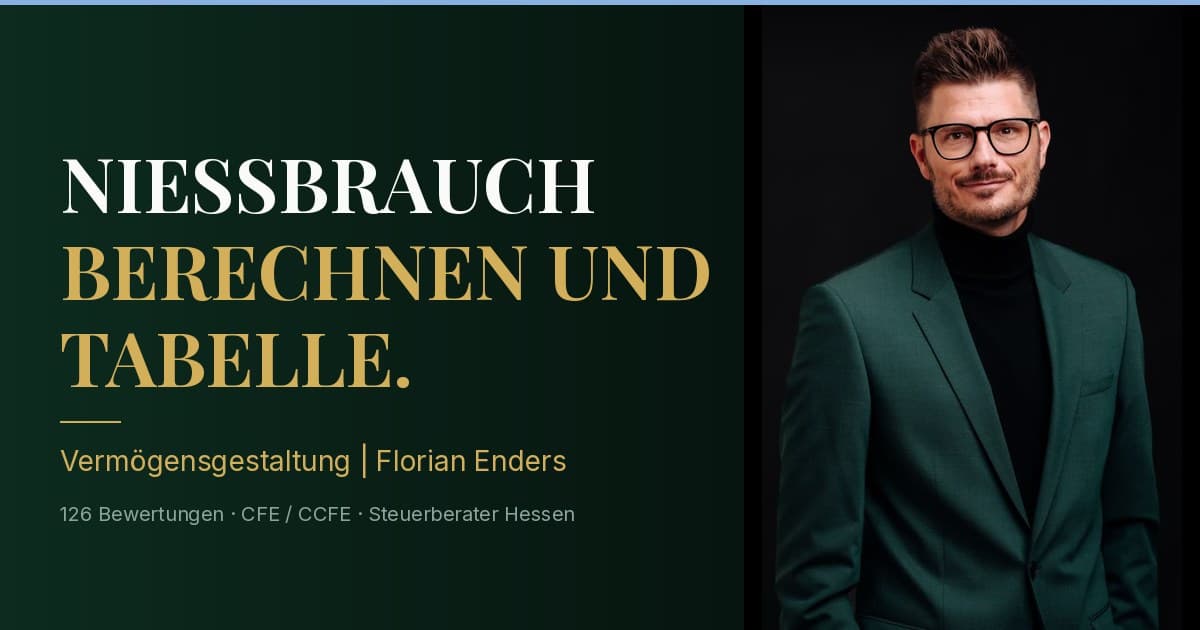 Nießbrauch berechnen — Wertminderungstabelle und Praxisbeispiele 2026