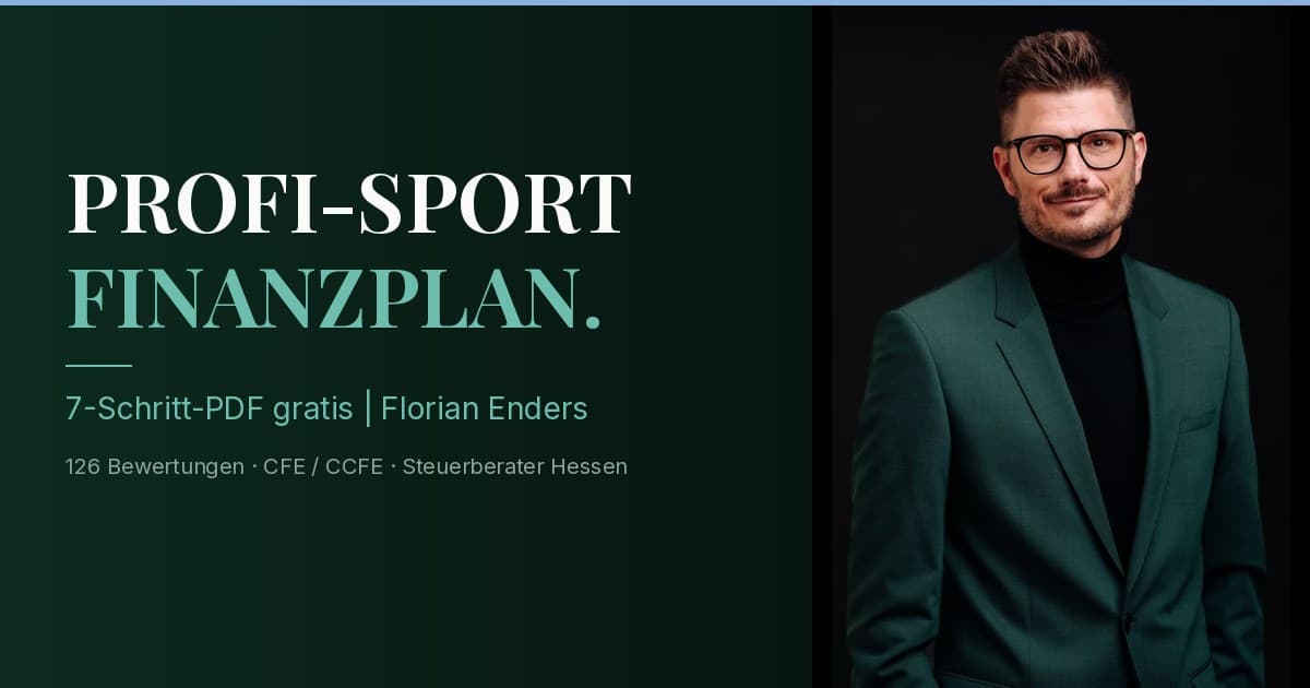 Profisportler-Finanzplan Cover: Stadium-Silhouette mit Gold-Akzent