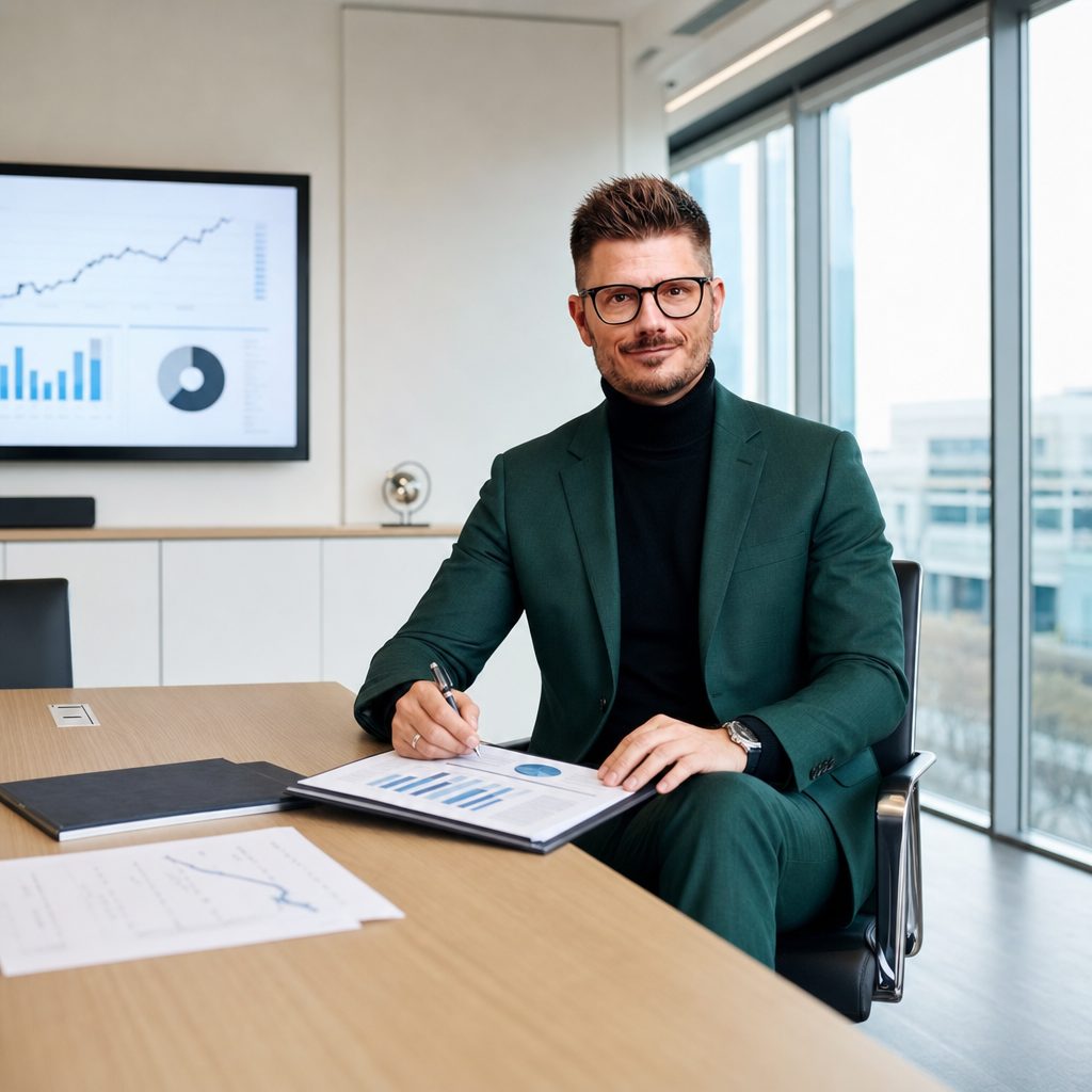 Florian Enders aborde la protection du patrimoine familial dans un bureau de conseil à Francfort